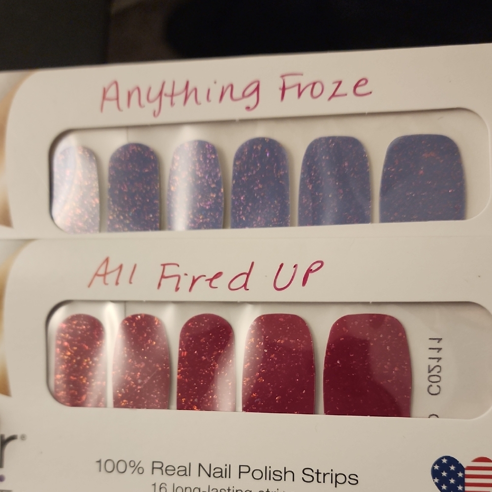 Color Street Glitter Nail Strips - Purple and Red